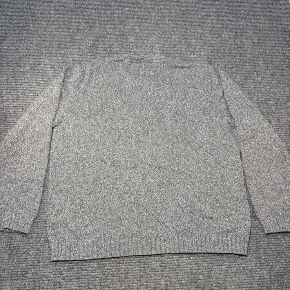 Tommy Hilfiger Mens XL Grey Cotton V-Neck Pullover Sweater Knit‎ Flag Logo XL